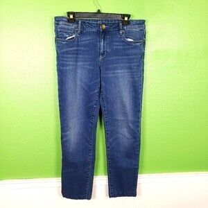 Kut from the Kloth Women's Straight Leg Medium Wash Denim Jeans Size 10